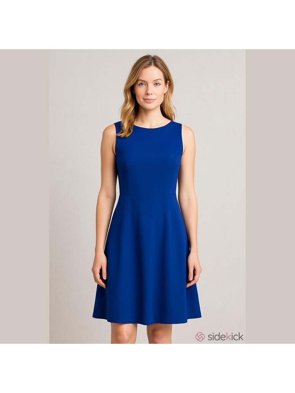 Lord and Taylor Royal Blue Knit Sleeveless A Line Dress Large Wedding